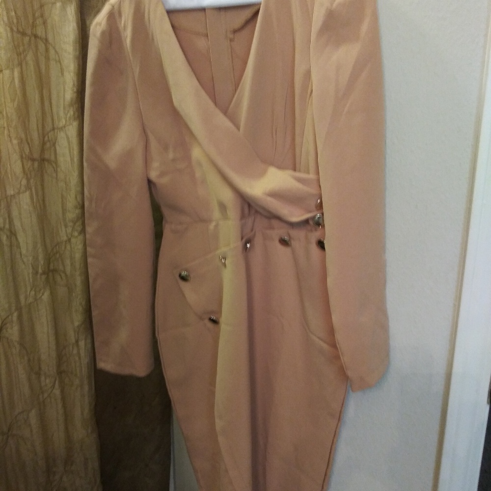 Tan dress with buttons, never worn